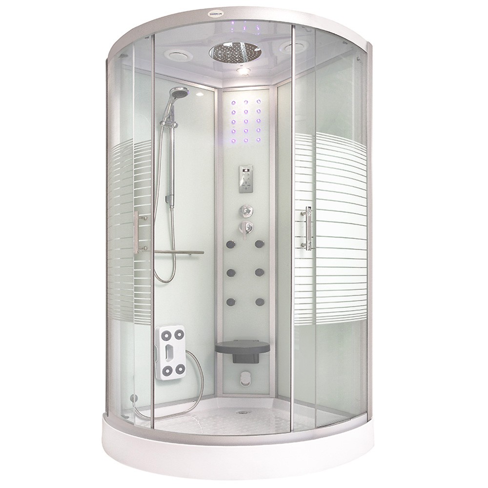 Preis und Verfügbarkeit hier bei home-deluxe erfragen* White Pearl (Cr) 100x100 cm mit Dampf