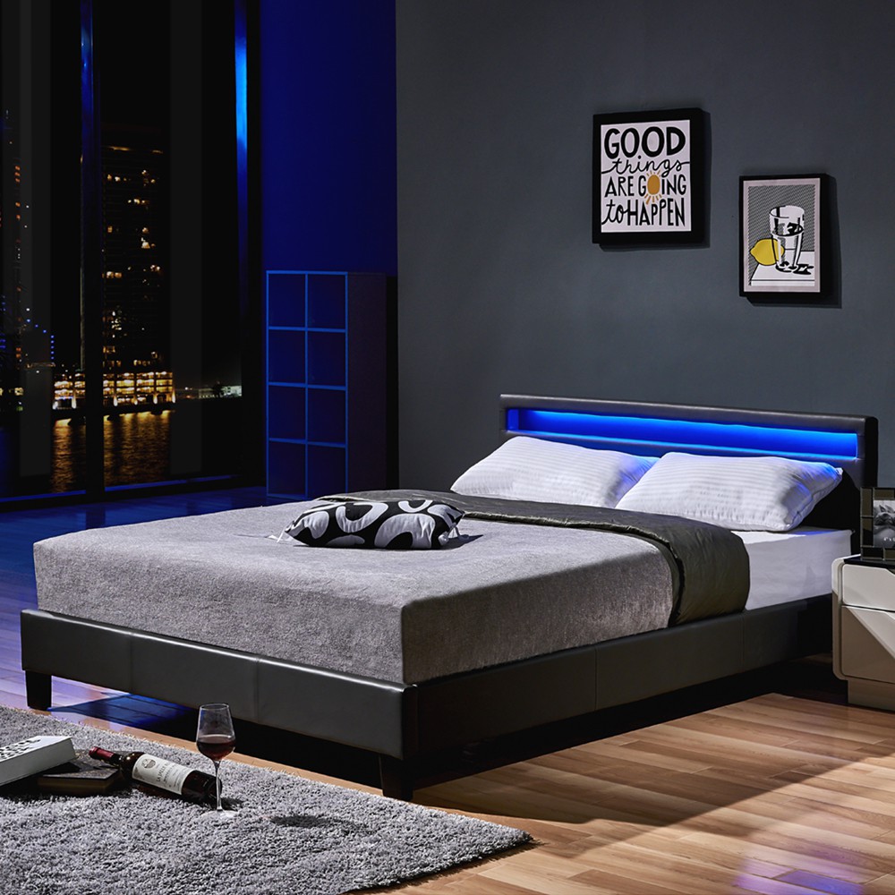 LED Bett Astro 160 x 200 Dunkelgrau
